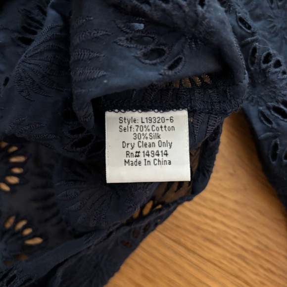 JOHNNY WAS Jade Long Sleeve Embroidered Tassel Tie Eyelet Top WOMEN'S XS - Picture 5 of 5